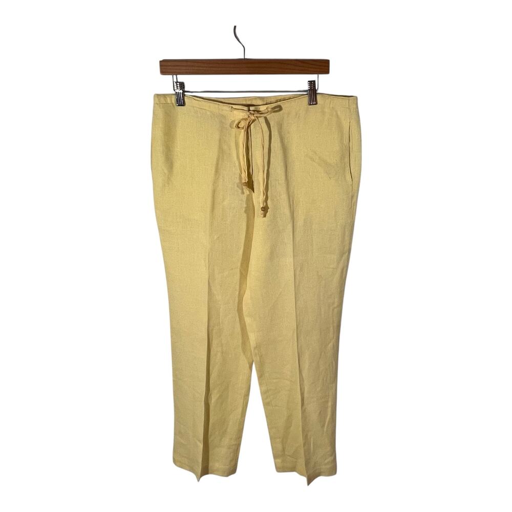 Talbots Linen Pants Pull On Drawstring Straight L… - image 2
